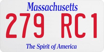 MA license plate 279RC1