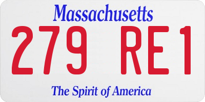 MA license plate 279RE1
