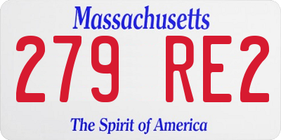 MA license plate 279RE2