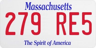 MA license plate 279RE5