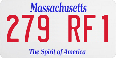 MA license plate 279RF1