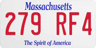 MA license plate 279RF4