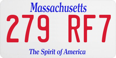 MA license plate 279RF7