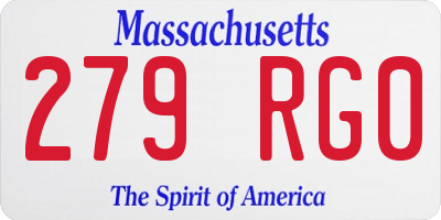 MA license plate 279RG0