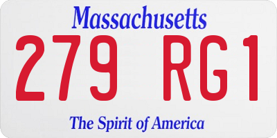 MA license plate 279RG1