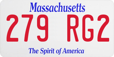MA license plate 279RG2
