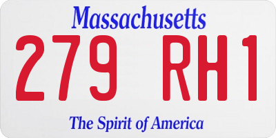 MA license plate 279RH1