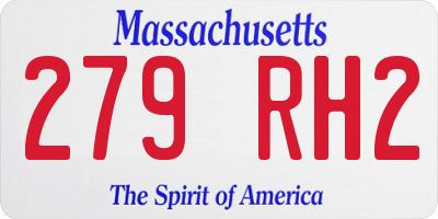 MA license plate 279RH2