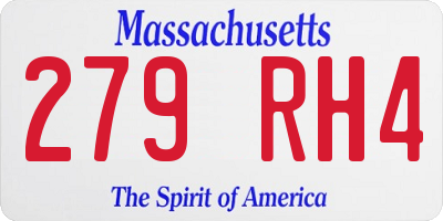 MA license plate 279RH4