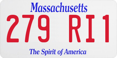 MA license plate 279RI1