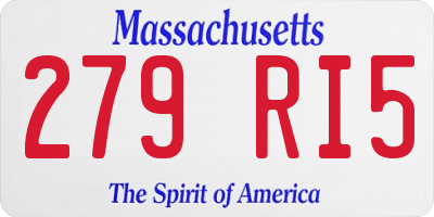 MA license plate 279RI5