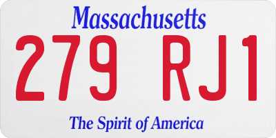 MA license plate 279RJ1