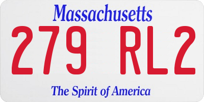 MA license plate 279RL2