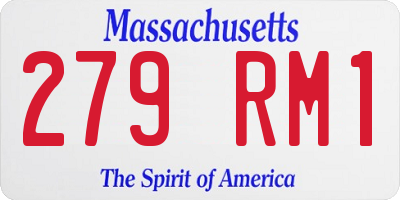 MA license plate 279RM1