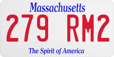 MA license plate 279RM2