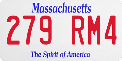 MA license plate 279RM4