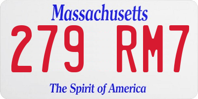 MA license plate 279RM7