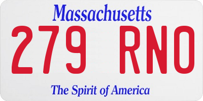 MA license plate 279RN0