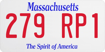 MA license plate 279RP1