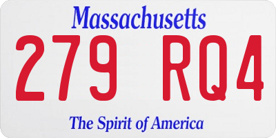 MA license plate 279RQ4