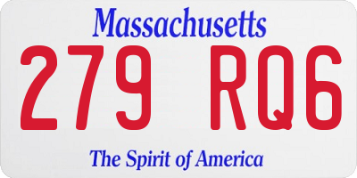 MA license plate 279RQ6