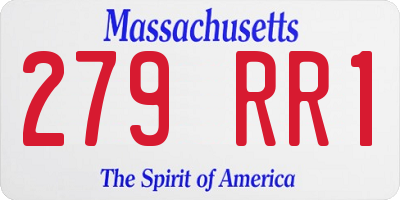 MA license plate 279RR1