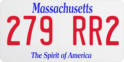 MA license plate 279RR2