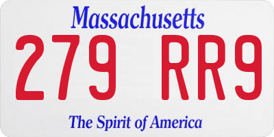 MA license plate 279RR9