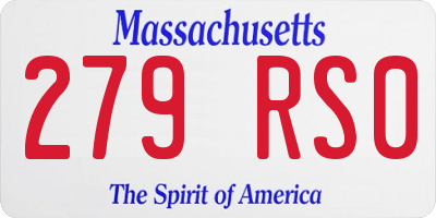 MA license plate 279RS0