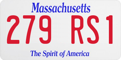 MA license plate 279RS1