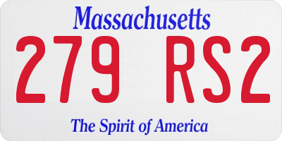 MA license plate 279RS2
