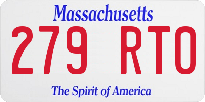 MA license plate 279RT0