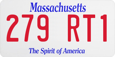 MA license plate 279RT1