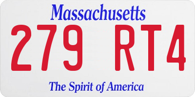 MA license plate 279RT4