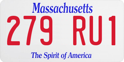 MA license plate 279RU1