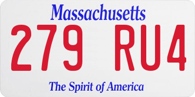 MA license plate 279RU4