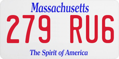 MA license plate 279RU6