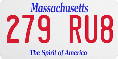 MA license plate 279RU8