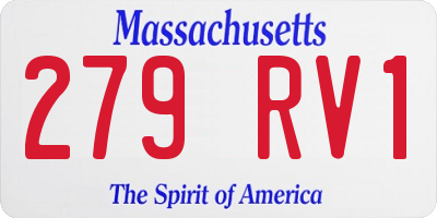 MA license plate 279RV1