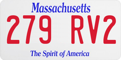 MA license plate 279RV2