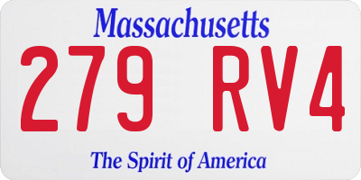 MA license plate 279RV4
