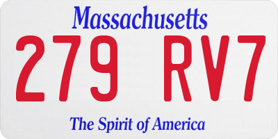 MA license plate 279RV7