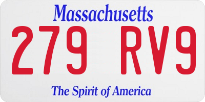 MA license plate 279RV9