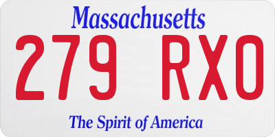 MA license plate 279RX0