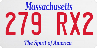 MA license plate 279RX2