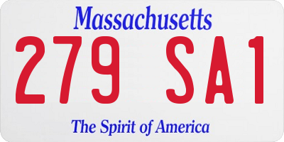 MA license plate 279SA1