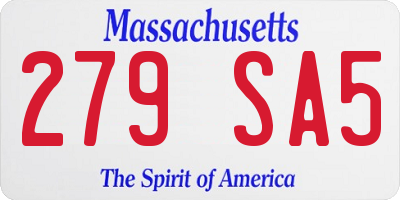 MA license plate 279SA5