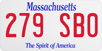 MA license plate 279SB0