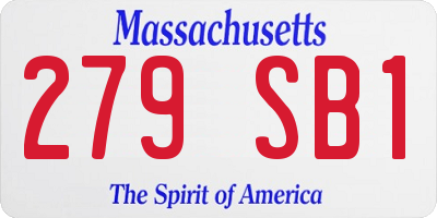 MA license plate 279SB1