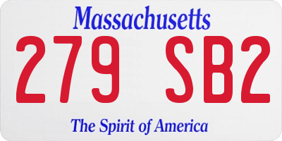 MA license plate 279SB2